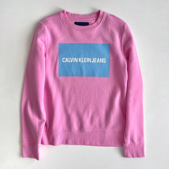 Calvin Klein Jeans Sweaters - Calvin Klein Jeans Crew Neck Sweatshirt in Pink & Blue